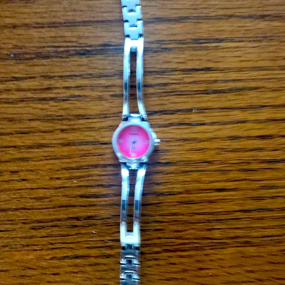 Women Fossil Watch Pink